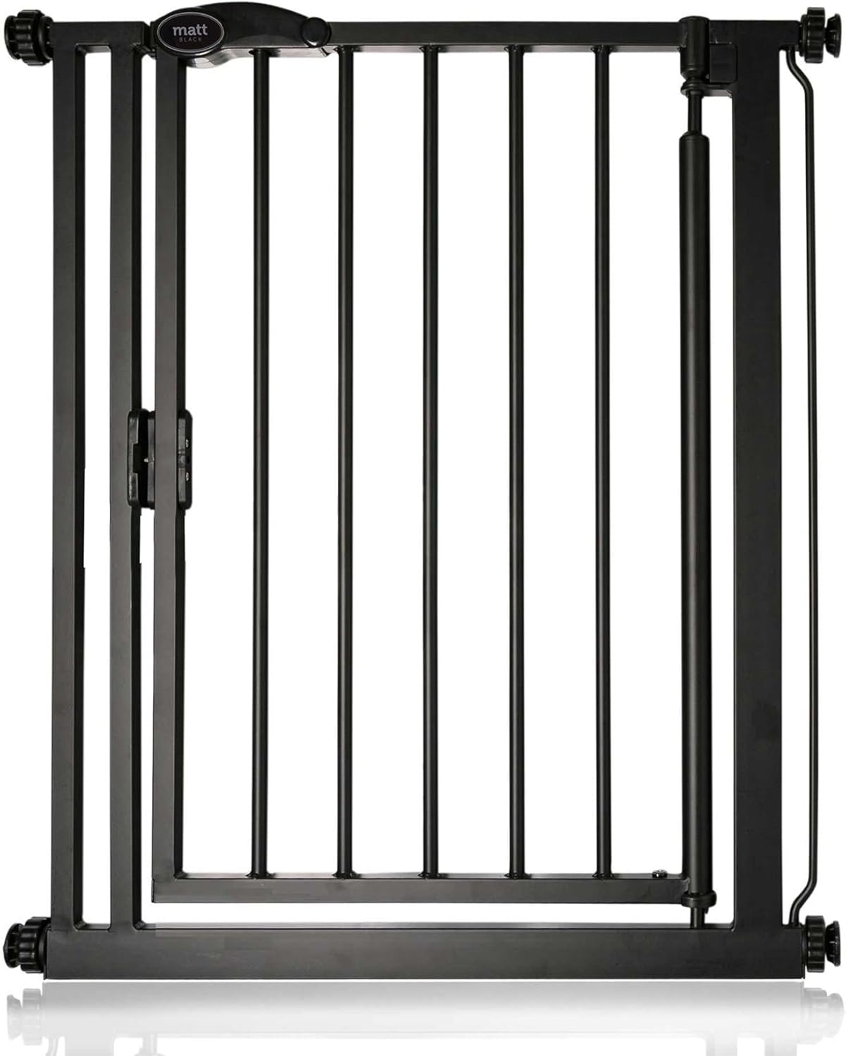 Safetots Cancelletto per Scale a Pressione con Chiusura Automatica, Stretto, 68,5cm - 75cm, Nero Opaco, Cancelletto a Chiusura Automatica per Bambini, Barriera di Sicurezza per Bambini