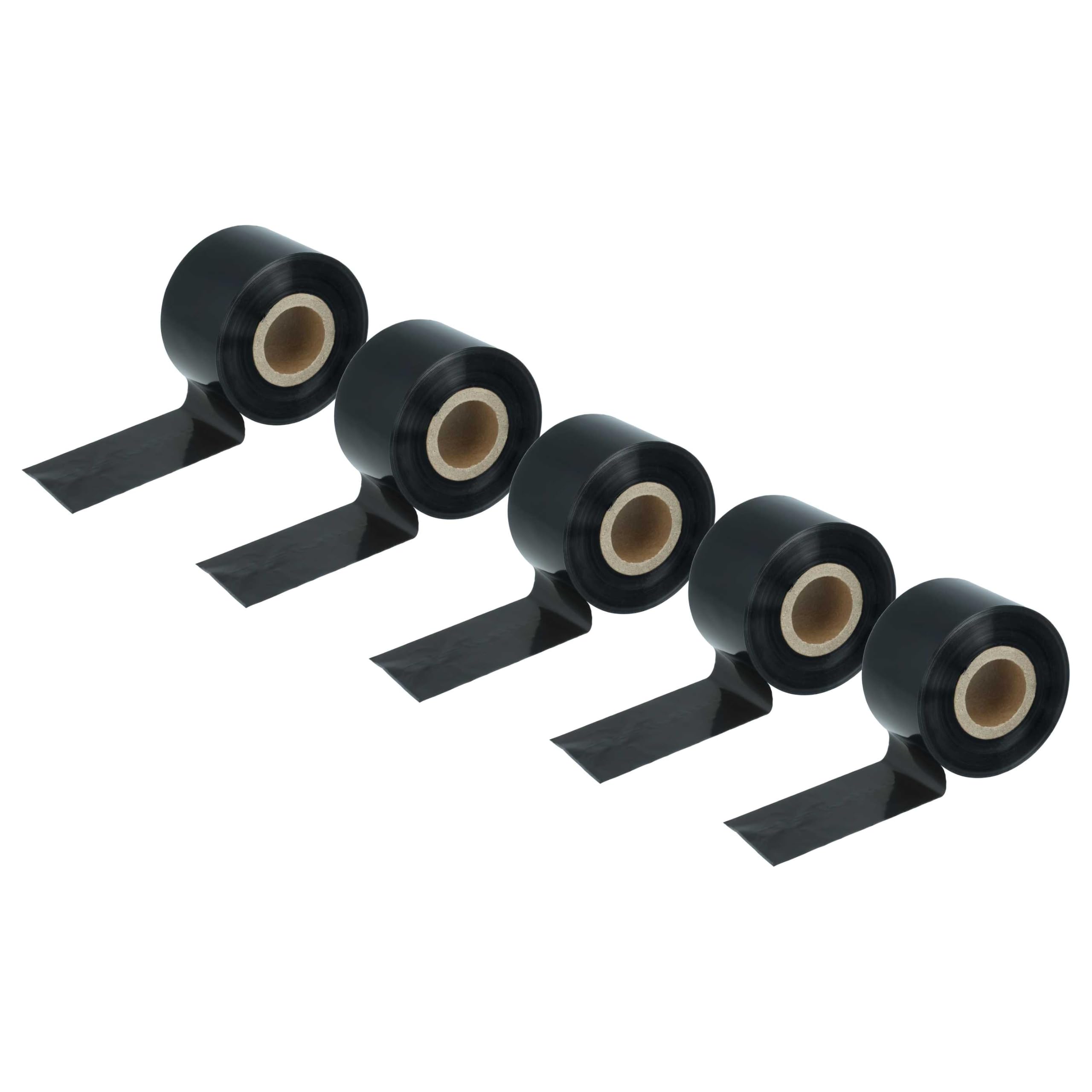 vhbw 5x nastro trasferimento termico compatibile con TSC TTP-384M etichettatrice, indelebile, 40mmx300m, cera di qualità plus