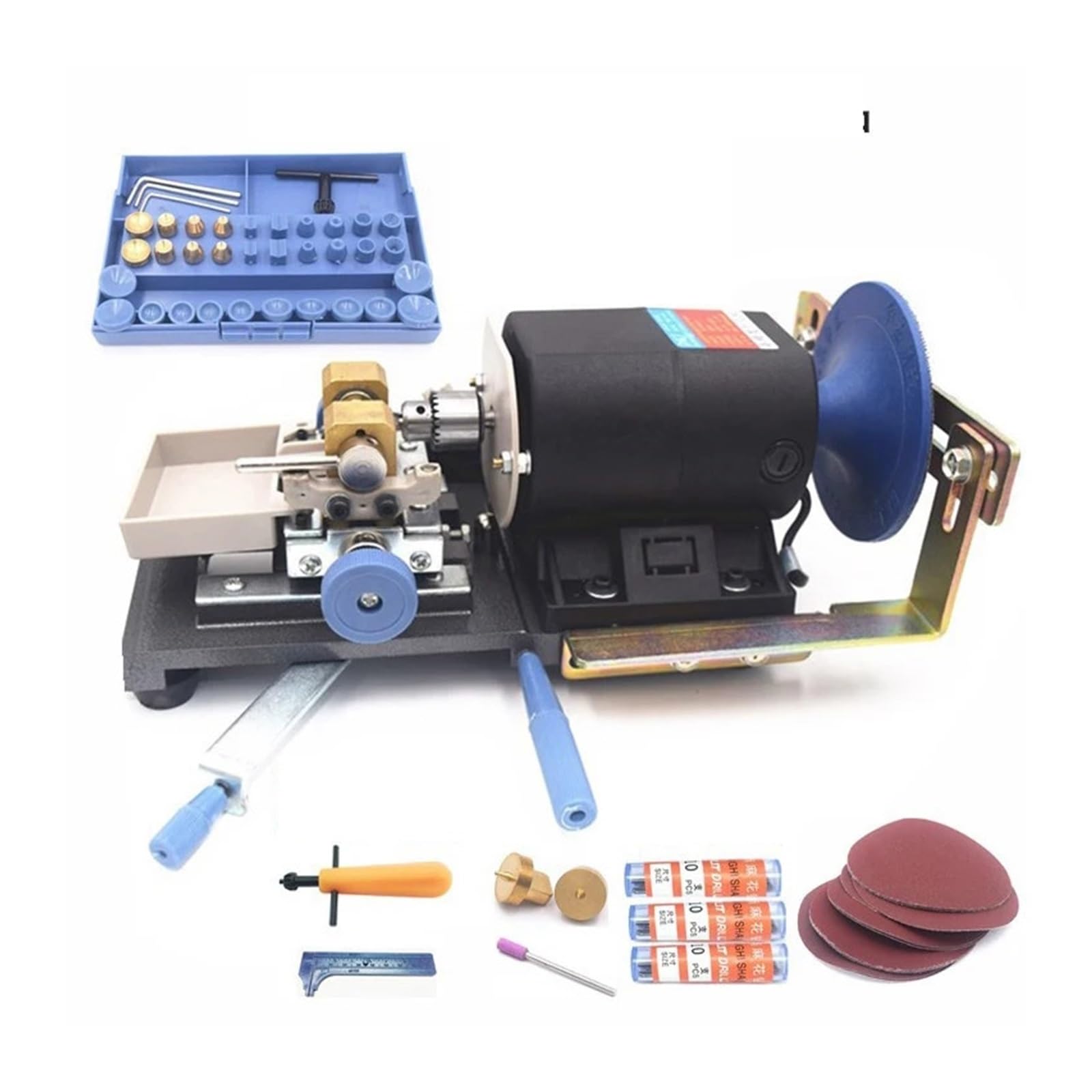 Schmuckpolierer 450 W Perlenbohrmaschine, Perlen-Bernstein-Wachs-Rundperlen-Holzperlen-Bohrmaschine, Schmuck-Bohrwerkzeug(SETB)