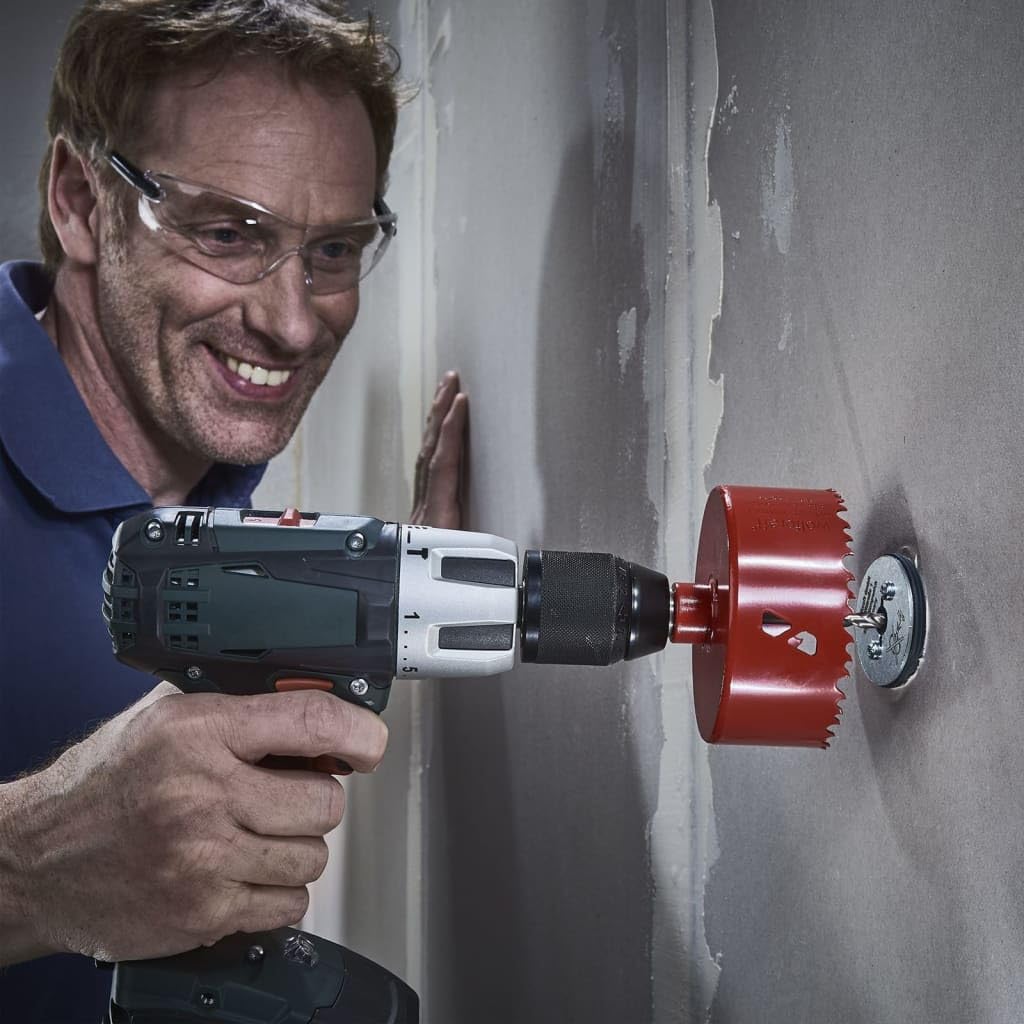 wolfcraft Hole Saw Guide Set 3Pc, 5953000, Diameter 35-70mm, Plastic, for Centered Widening of Existing Holes