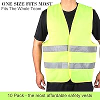 Vista 4 de DUSKCOVE Paquete de 10 chalecos de seguridad de alta visibilidad para trabajo de tráfico, correr, topógrafo y guardia de seguridad, chaleco