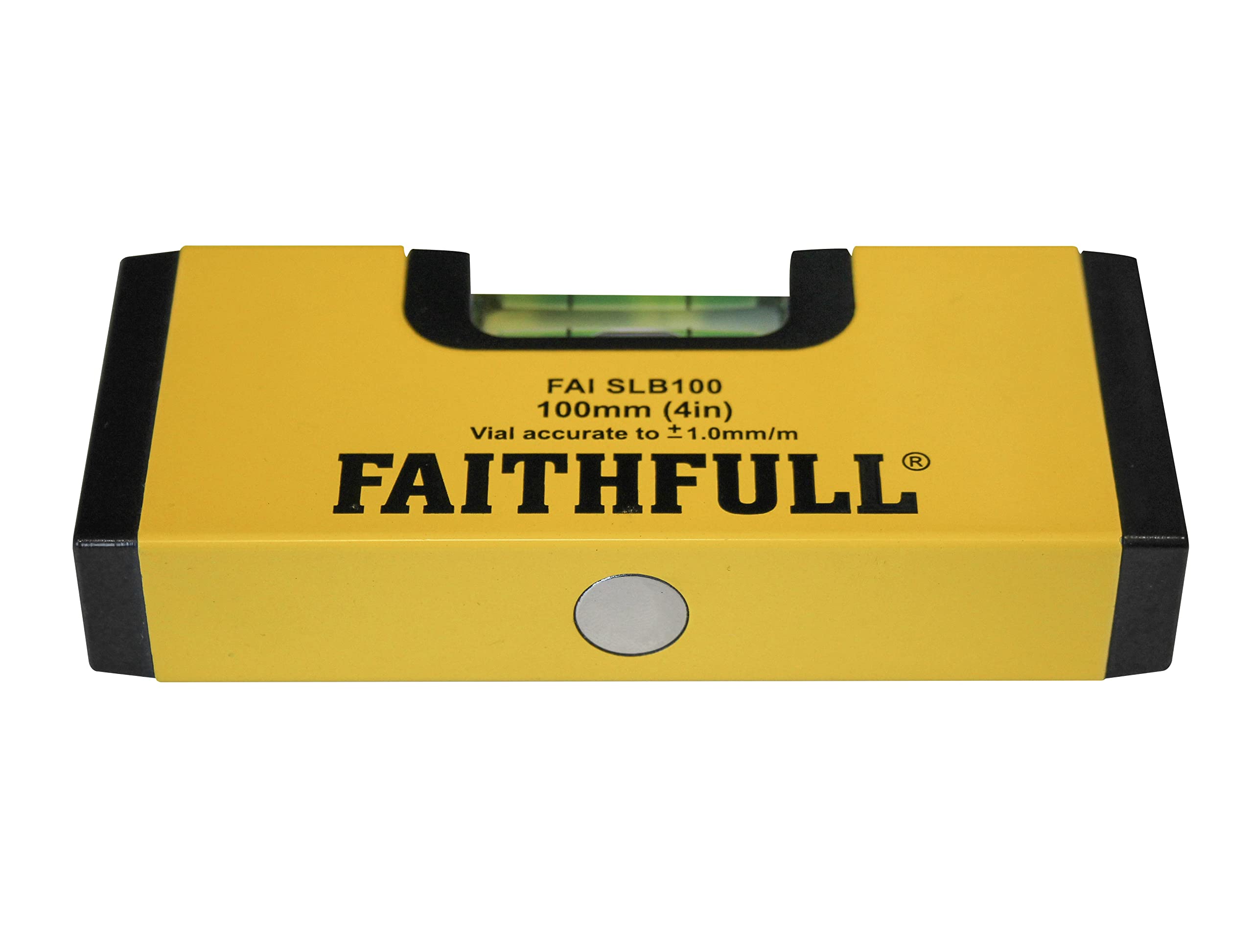 Faithfull FAISLB100 Pocket Magnetic Spirit Level 100mm (4in), Yellow - Image 3