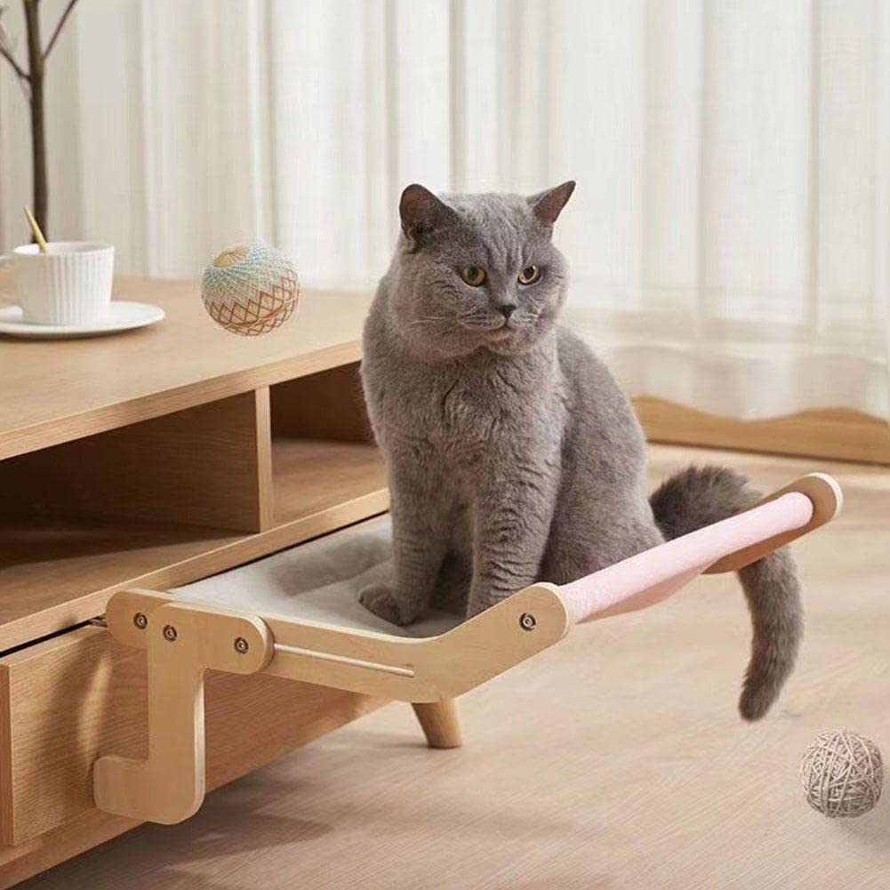 Katzenbett Katzenbett Katzenhängebett Balkon Fenster Katzenhängematte Hängende Katzennest Kicten Fenster Hängebett Katze Hängende Holzbett Montage