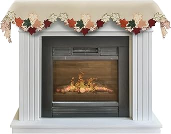 Decozen Mantel Scarf for Fireplace, Mantle Runner Cover Christmas Holiday Fireplace Decor Mantel Decoration Housewarming Gift