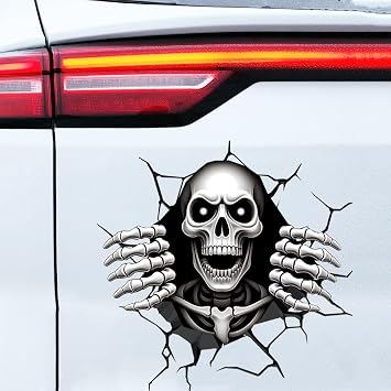Horror Peeking Window Stickers Car Decals Removable Double Sided Tear Stickers Wall Art Decals Waterproof Window Clings Auto Motorcycle Laptop Bumper Car Stickers Skeleton 1
