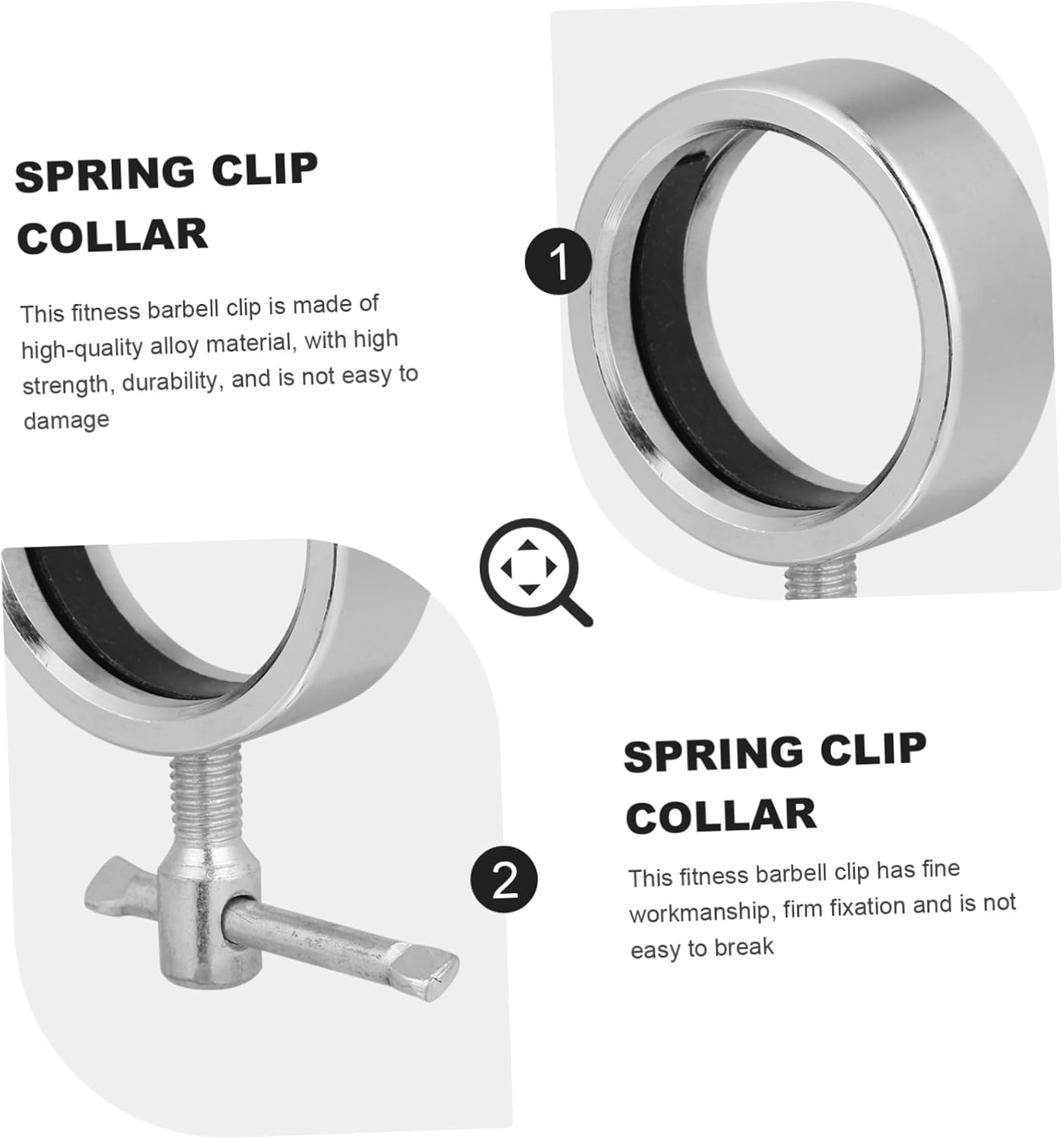 BESTonZON Barbell Collars Heavy Duty Exercise Clips for Weightlifting Easy to Install Portable Design for Home Gym and Outdoor Training