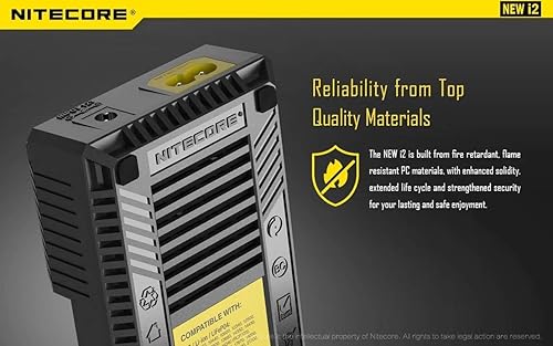 Miniatura 8 de Cargador universal de pilas iGrace Nitecore i2 versión 2016 para ion-litioIMRníquel-metal hidruroníquel-cadmio con adaptador para auto y caja para
