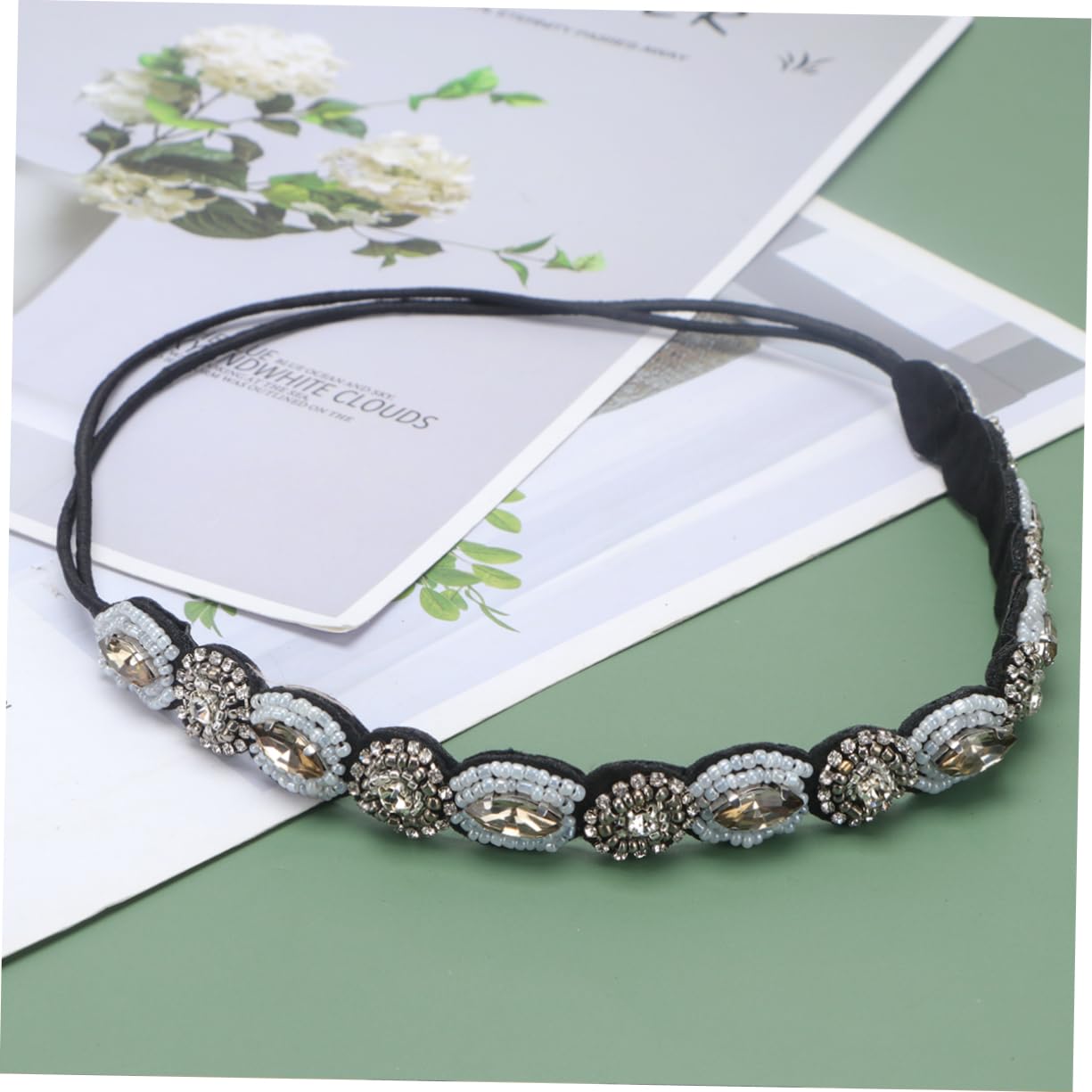 VALICLUD Fasce per Chioma Fatte a Mano Elastiche 6 Pezzi Perline Imitazione e Cristalli Elasticizzato Donna per Acconciature Eleganti e Comode