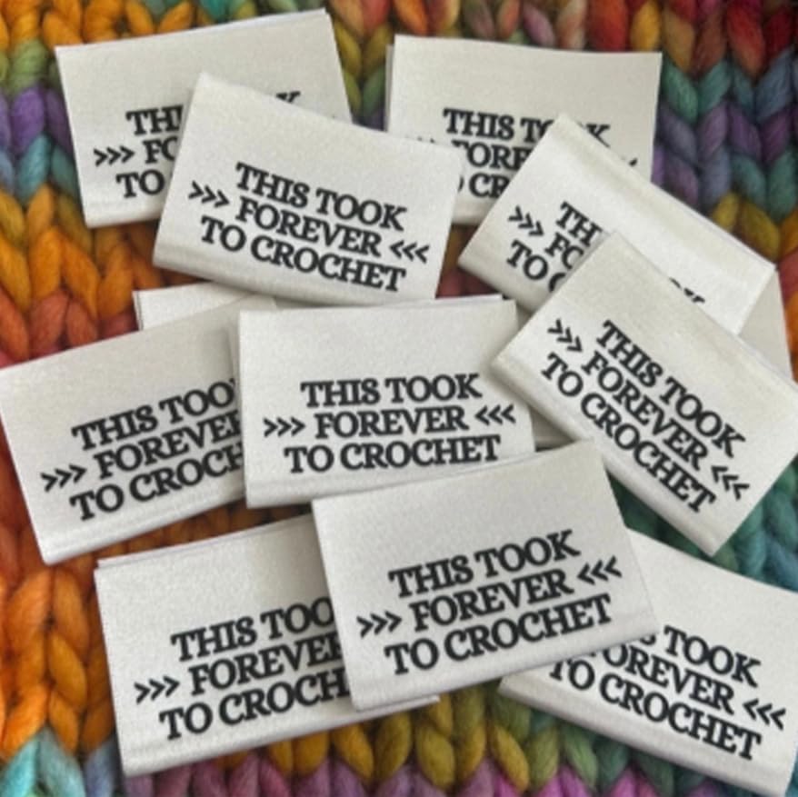 Knitting Labels 'This Took Forever to Crochet',Cute Crochet Tags for Blankets Crochet Tags for Handmade Items (50)