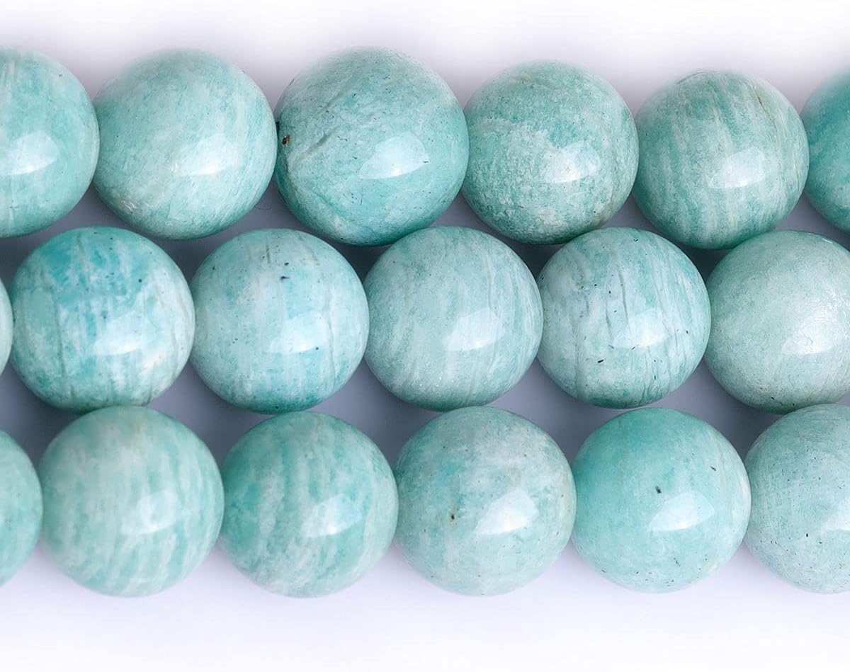 Gem-Inside Natural Brazilian Amazonite Stone 12mm 31pcs Round Beads for Jewellery Making Strand 15" Beaded Semi Precious Gemstone DIY Handmade Craft Supplies - Image 4