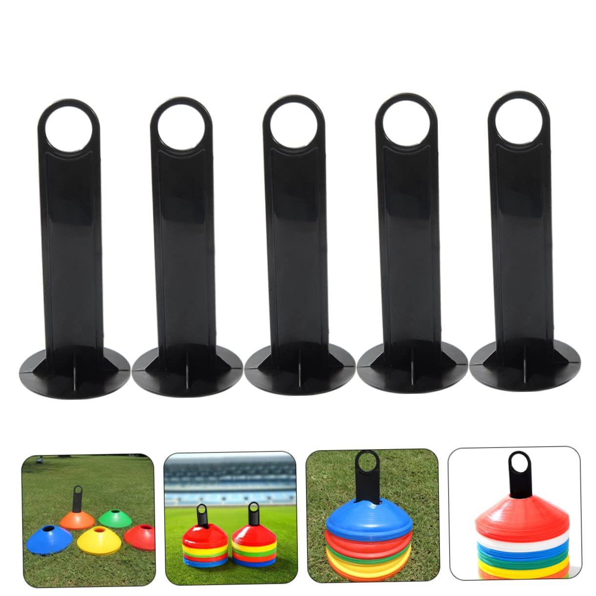 Abaodam Football Training Stand Soccer Cone Holders 5pcs Disc Cone Stands Soccer Accessory