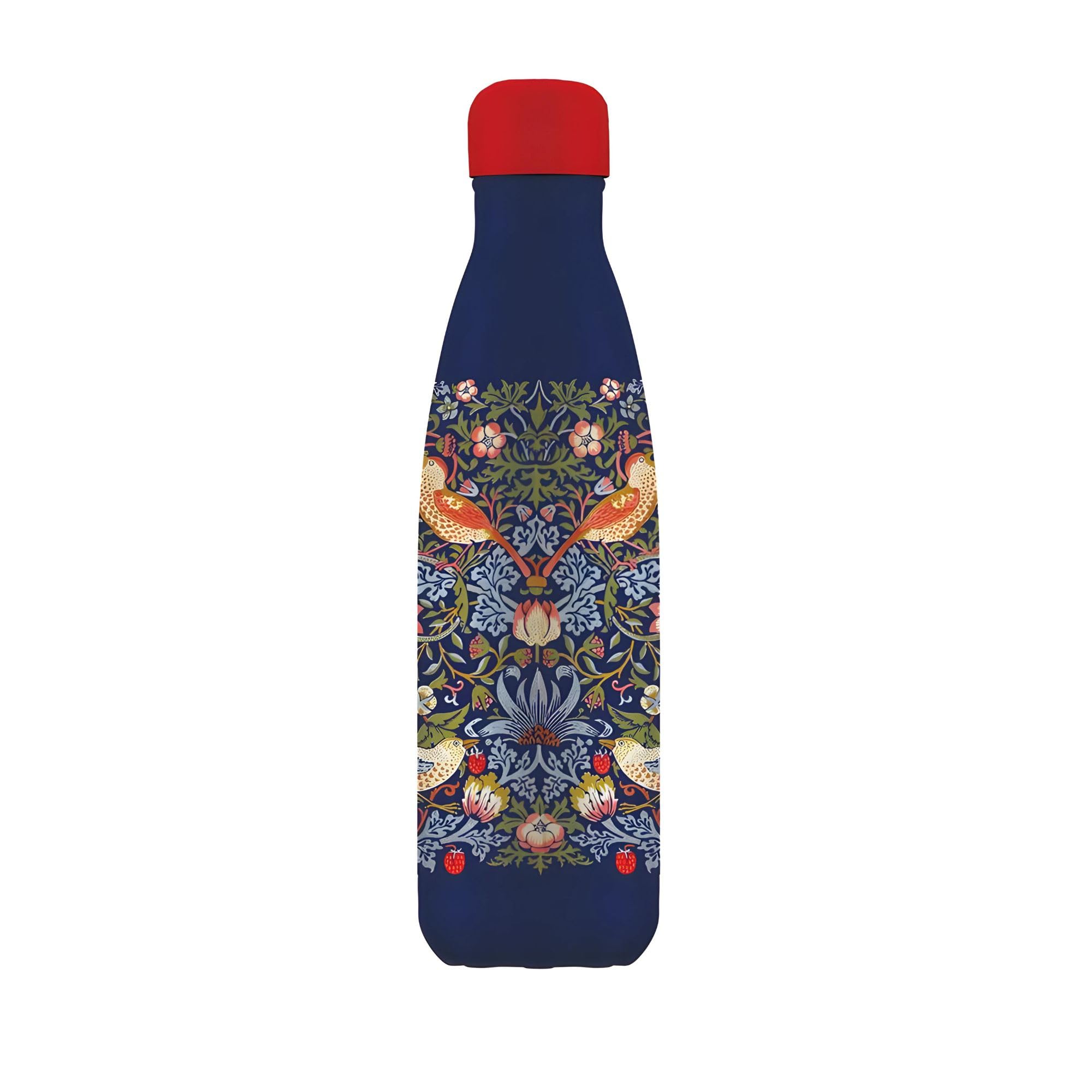 Museums & Galleries Insulated Drinks Bottle - William Morris Design - Strawberry Thief - V&A Museum - 500ml Stainless Steel Re-Usable Water Bottle
