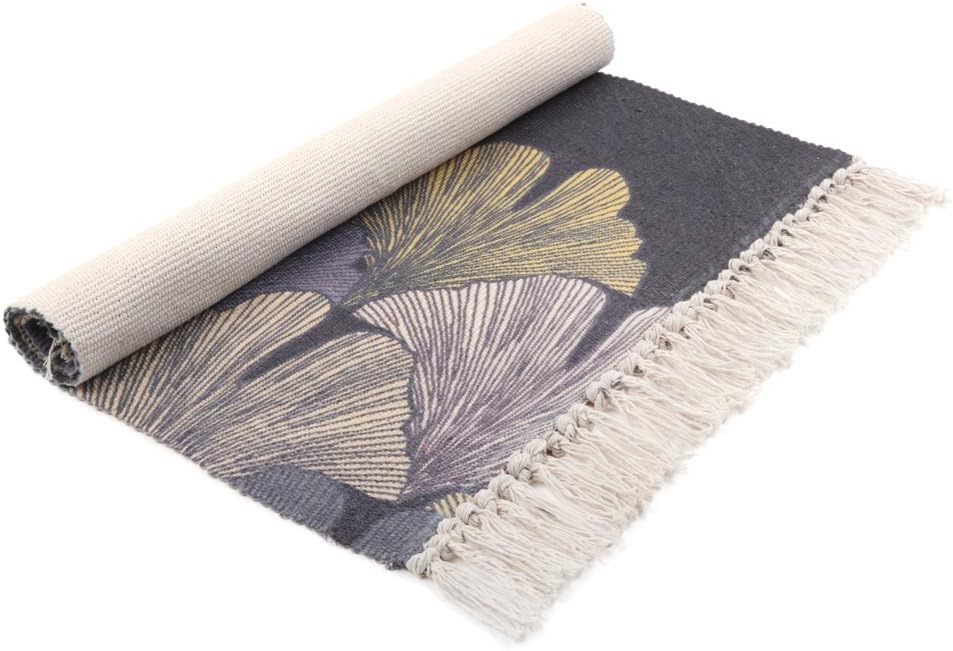KIMODE Moroccan Cotton Area Rug,Hand Woven Cream Modern Chic Art Print Tassels Throw Rugs Door Entry Mat with Non-Slip Pads,Indoor Area Rugs for Bathroom,Bedroom,Living Room,Laundry Room,2 x 3