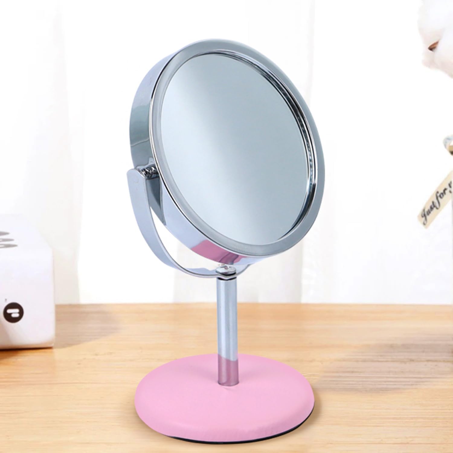 FAGVA Magnifying Makeup Mirror Double Sided, 1X 10X Magnification Mirror, Table Top Vanity Mirror, Transparent, Framed, Tabletop Mount, Round-image-23