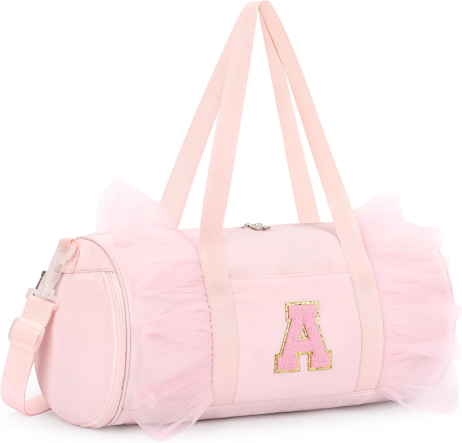 mibasies Dance Bag for Girls 6-8: Kids Duffle Bag - Ballet Bags - Personalized Letter Girls Gifts Medium Pink A