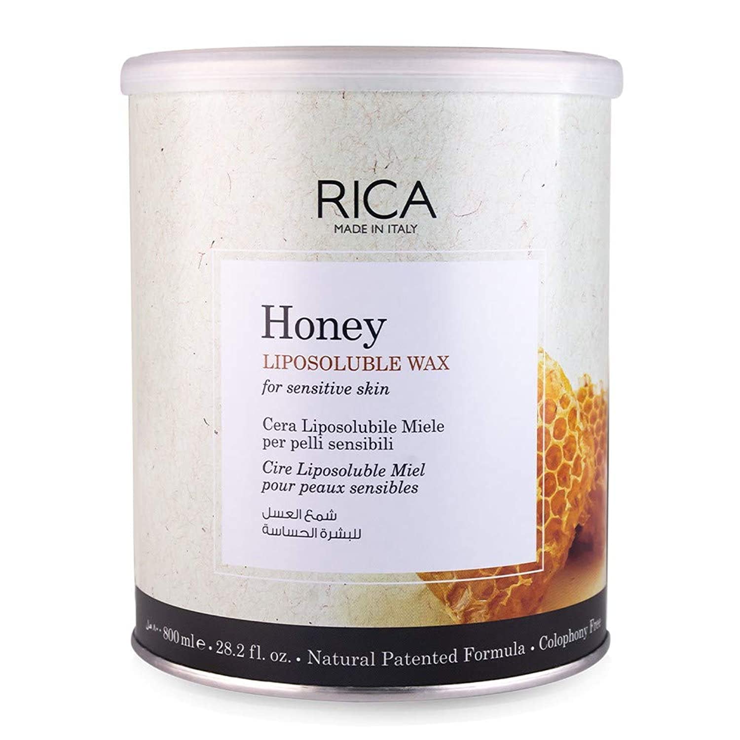 Honey Liposoluble Wax, For Sensitive Skin, Delicate Depilation, Natural Formula, Colophony Free, Body Wax, 800ml