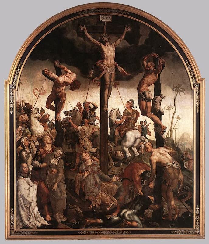 Tableau la Crucifixion Maerten Van Heemskerck impression d'art mural chambre 60x90