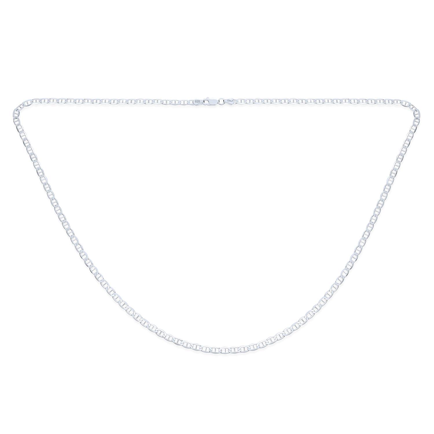 Bling Jewelry Collana Unisex In Argento Sterling .925 Solido Pesante Con Maglia Marina Anchor Nauticol Mariner Di 4,6,7,9MM Per Uomo Realizzata In Italia Lunghezza Disponibile 16 18 20 24 Pollici