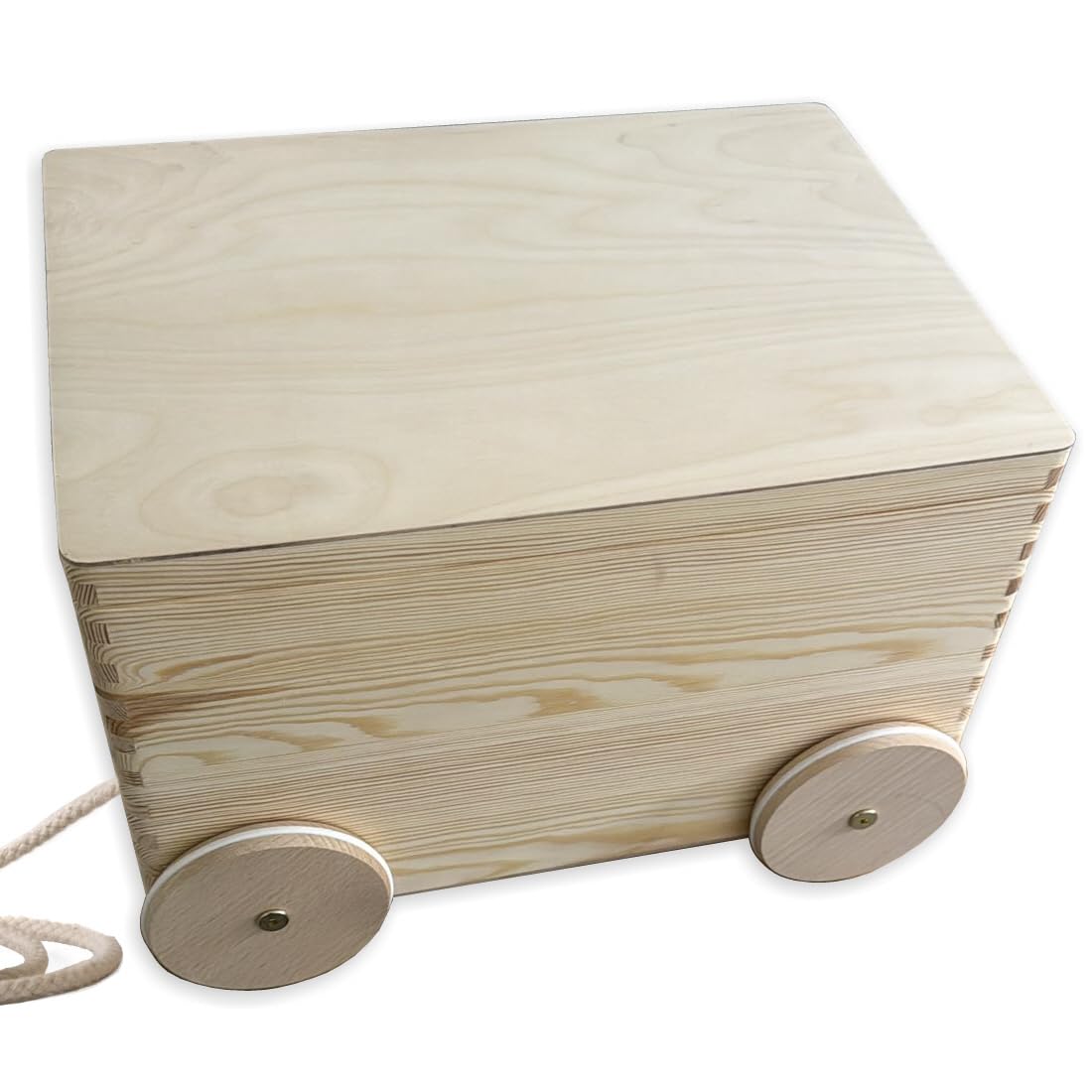 Spielzeugkiste Deckel Holz mit Rollen Räder 40 x 30 x 26 cm Auswahl (mit Klappdeckel)