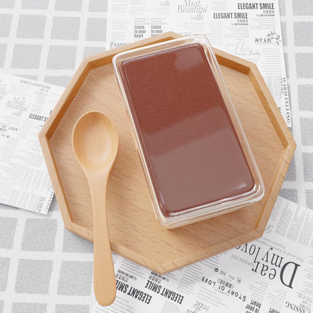 Hemoton Clear Tiramisu Box with Lid 4.5 Inch Disposable Cake Container for Tiramisu Mousse Pastry Bakery Take-Out Food Holder
