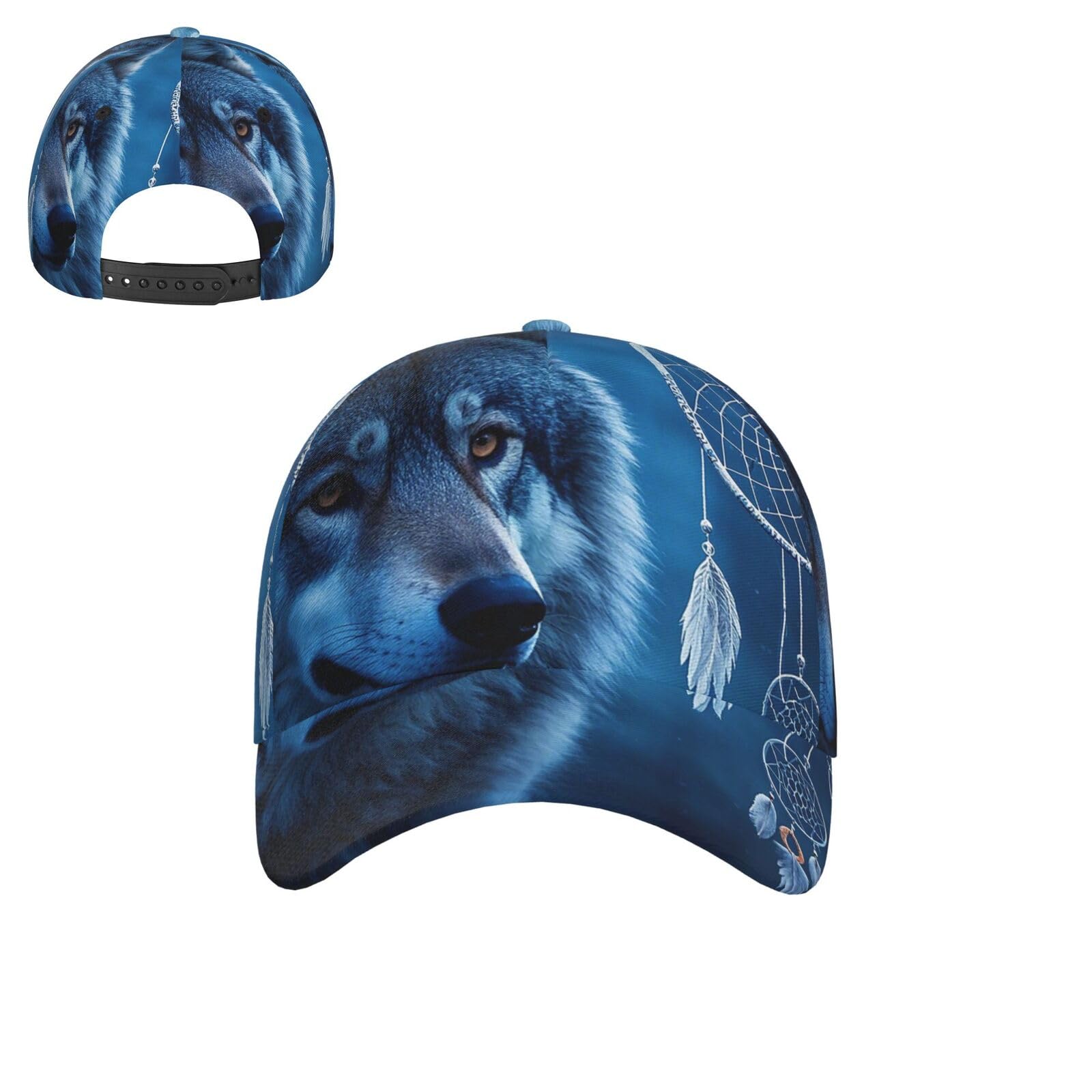 Oudrspo Unisex Wolves And Dream Catchers Baseball Cap Dad Hats For Men Yorkie Floral Hat Golf Adjustable Baseball Hats Trucker Hat