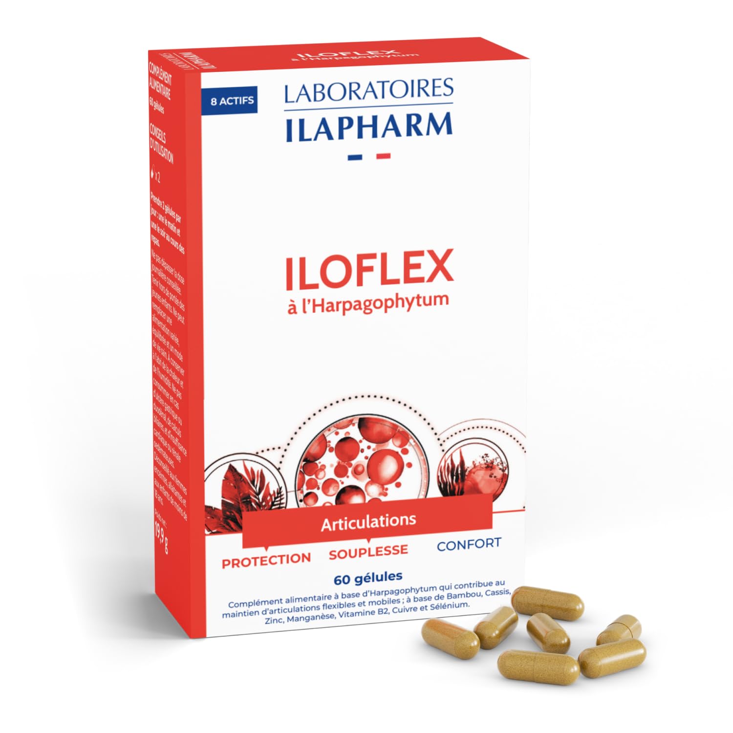 Laboratoires Ilapharm - Iloflex a l'Harpagophytum - Raideurs Articulaires - La Boîte de 60 gélules
