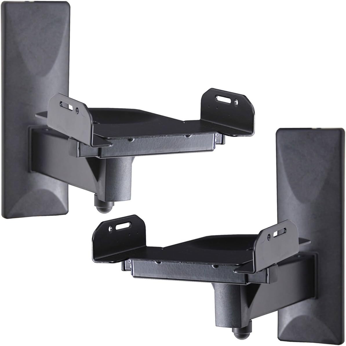 VideoSecu One Pair of Side Clamping Bookshelf Speaker Mounting Bracket with Swivel and Tilt for Large Surrounding Sound Speakers MS56B 3LH