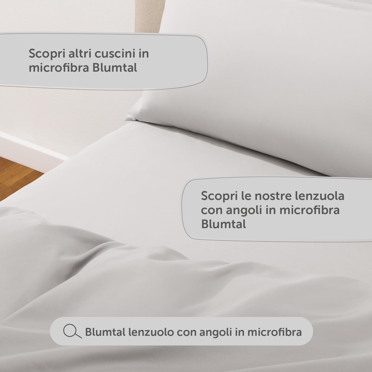 Blumtal Copripiumino Singolo 155x200 e Federa 50x80 - Set di Lenzuola in microfibra extra morbida certificata Oeko-Tex, Set Copripiumino Singolo con 1 Federa - 2 pezzi - Grigio Chiaro