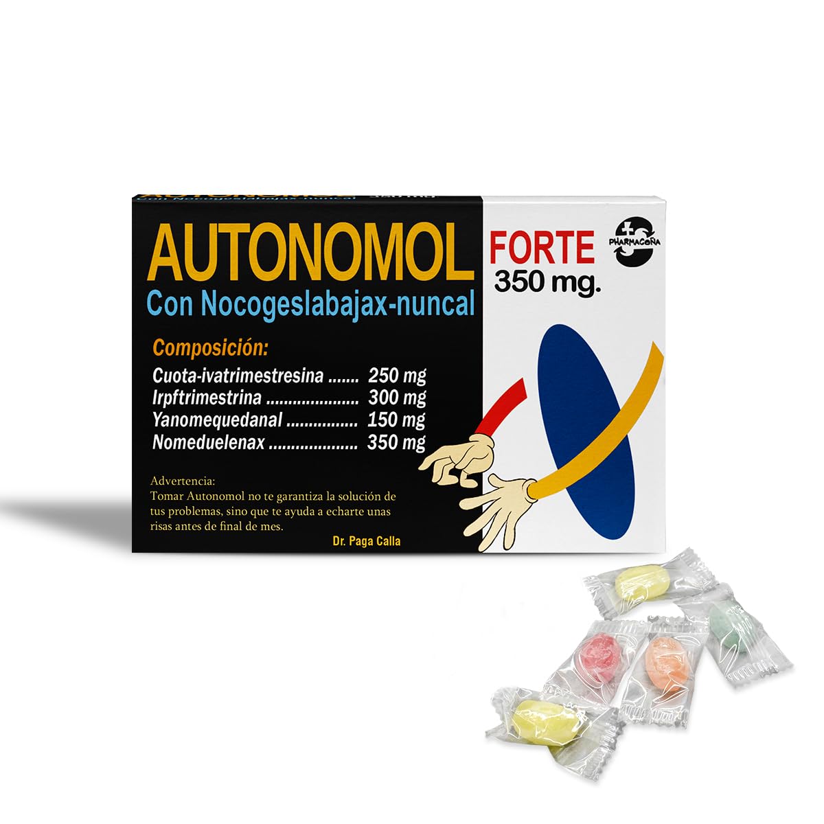 LINFORMAL PHARMACOÑA AUTONOMOL |Regalos Originales Caja Broma con Caramelos Originales Y Regalos DE Broma | Contenido Caramelos Broma | Amigo Invisible | 34 gr|