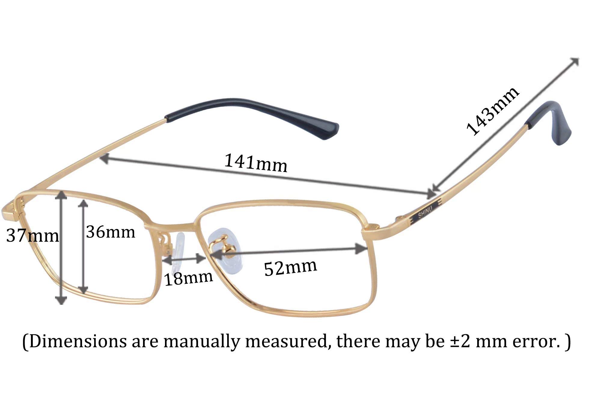 SHINU Niebieskie okulary do czytania w ramce tytanowej-ATLH1030, C1 Srebrny,anty Blue Lens
