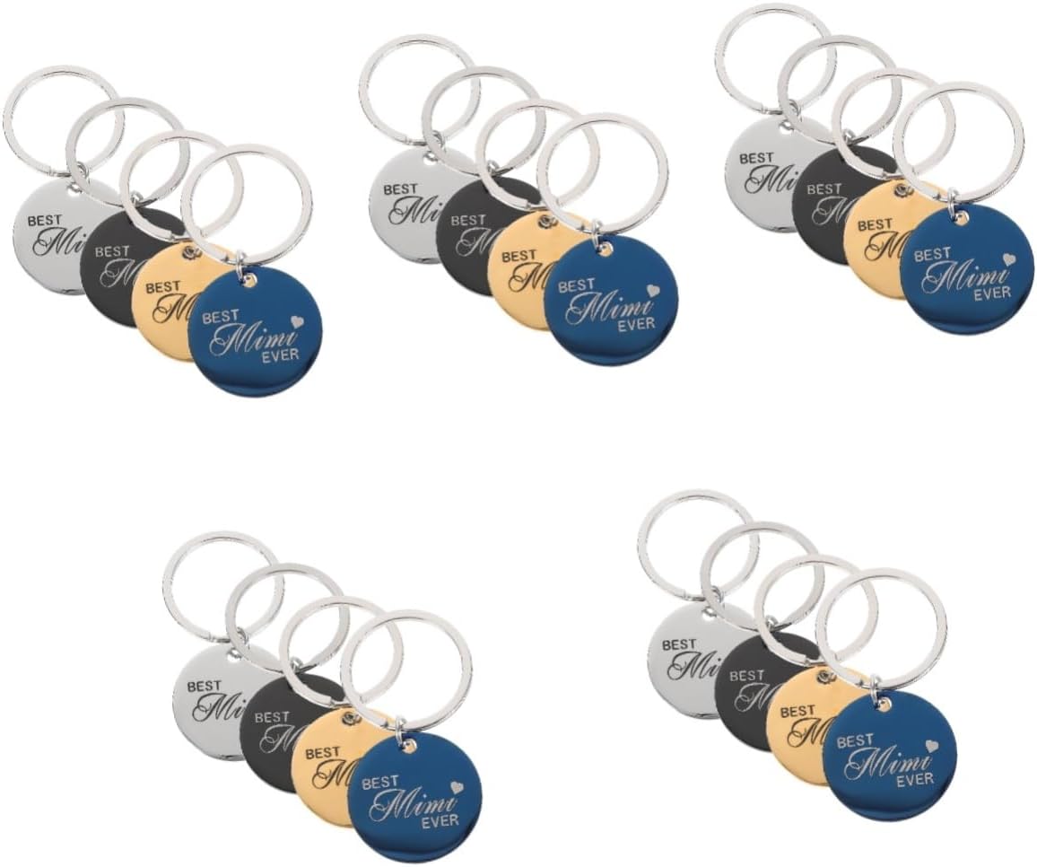 Housoutil 20pcs Engraved Stainless Steel Pet Tags for Dogs and Cats Round Shape Id Tags Lightweight Cute Pet Accessories