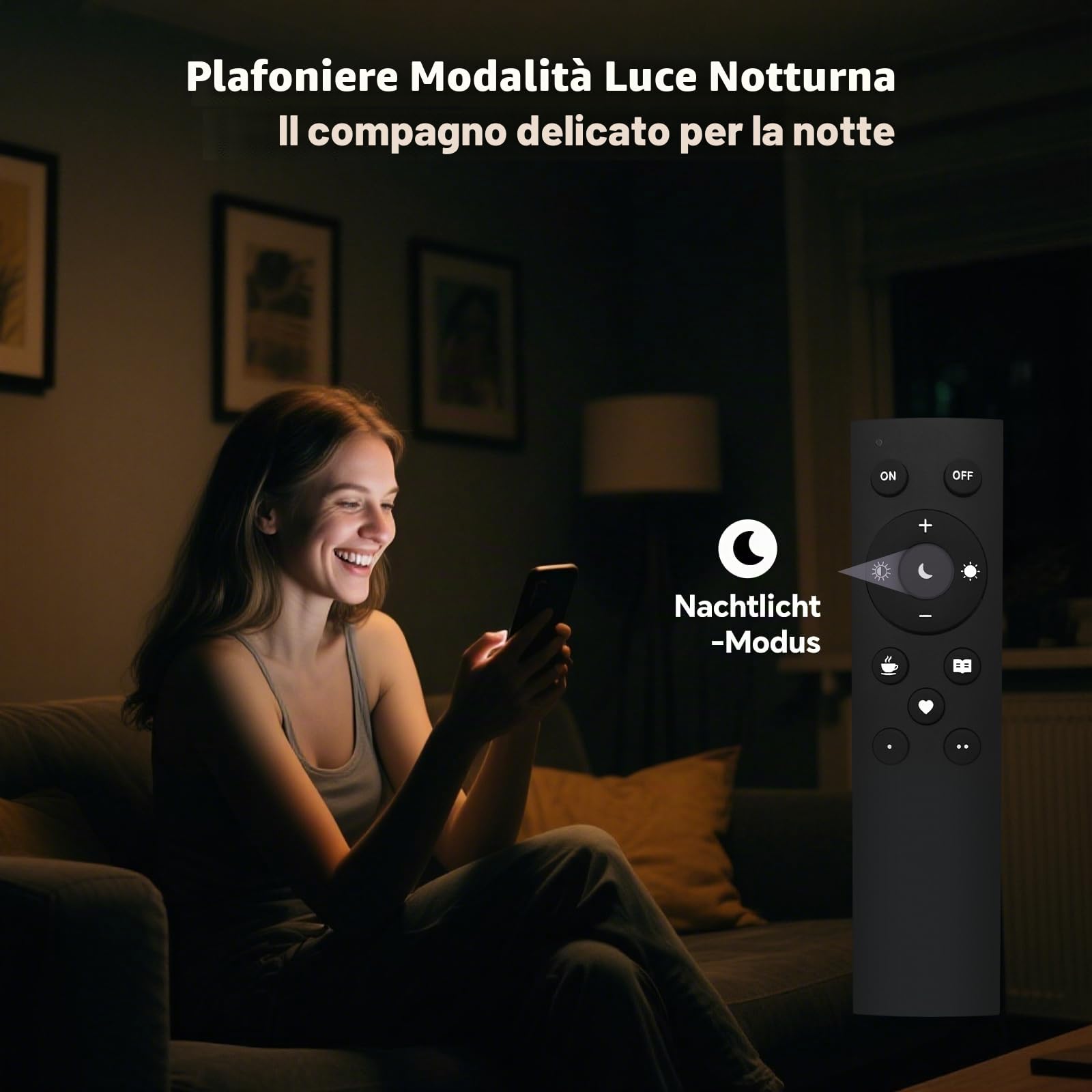Smart Plafoniera Led soffitto stile Moderno, Dimmerabile Lampadario Camera da letto con Telecomando, 23 W Alexa/Google/HomeKit (63 * 8cm)