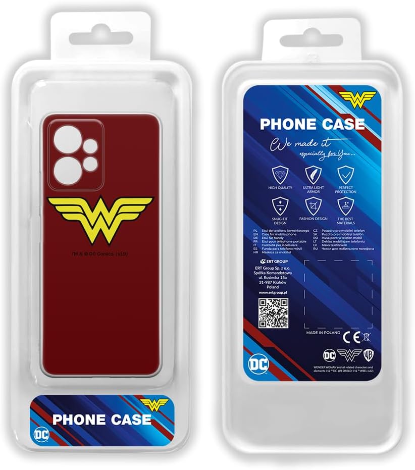 ERT GROUP Mobile Phone Case for Xiaomi Redmi Note 12 4G Original and Officially Licensed DC Pattern Wonder Woman 005 Perfectly Adapted to The Shape of The Mobile Phone, TPU Case