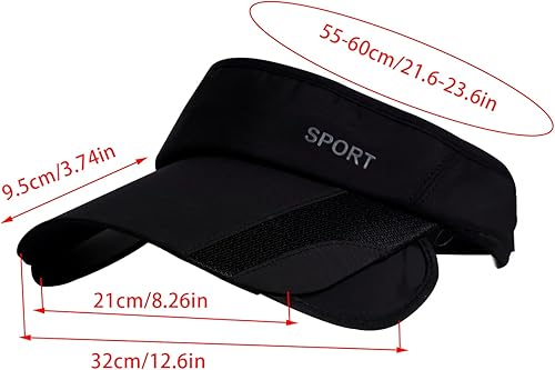 Miniatura 2 de Paquete de 2 sombreros de verano con visera para el sol, ajustable, para mujer, protección UV, con ala retráctil, viseras de tenis, multicolor,