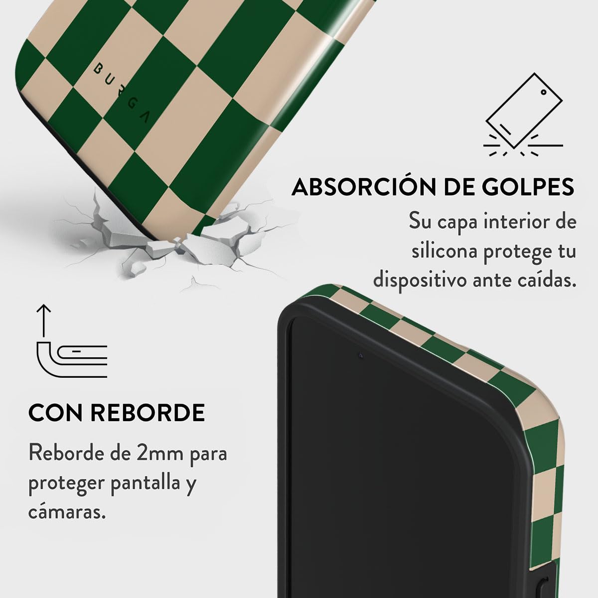 BURGA Funda Compatible con iPhone 14 Plus Unisex – Diseño Híbrido Doble Capa TPU Absorción Impactos, Exterior Duradero Resistente Arañazos, Borde Elevado Protección Pantalla y Uso Diario