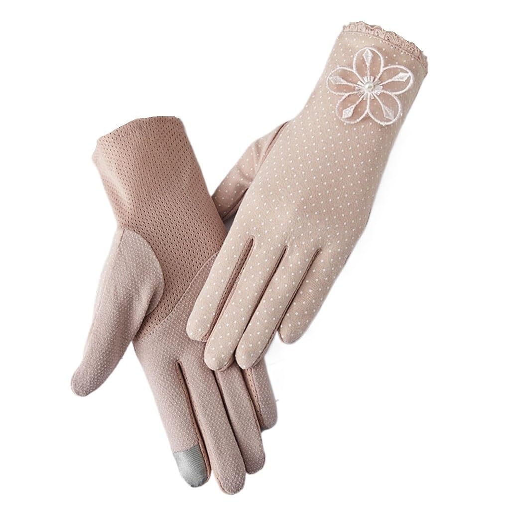 ZSLKDL Sunscreen gloves for women's lace outdoor touch screen thin gloves