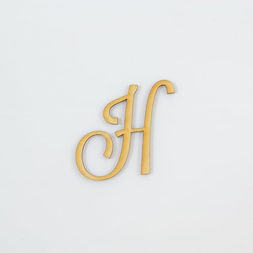 1 unidad, letras de madera de 12 pulgadas x 14 pulgadas de grosor, letra de lavandería, letra H, ideal para proyectos de manualidades