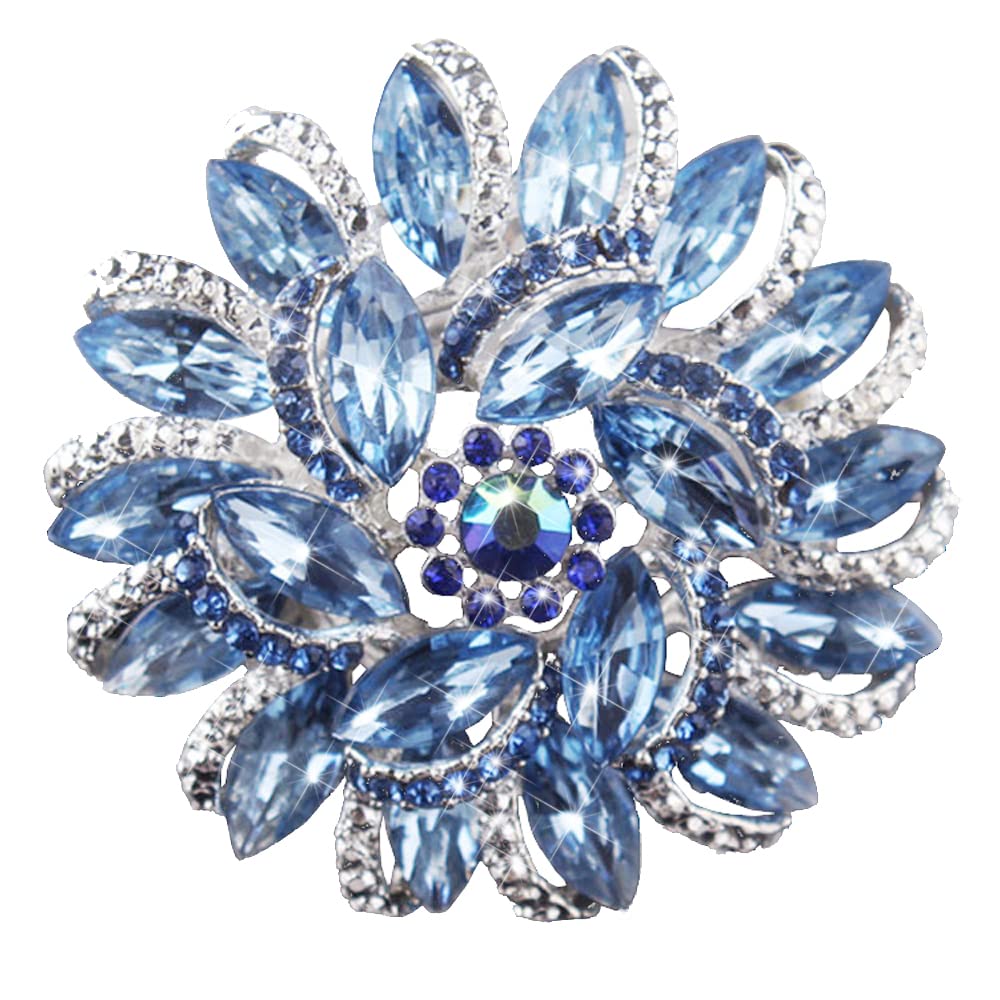 KedybaurioCrystal Diamond Flower Brooch Pin for Women Girls Brides