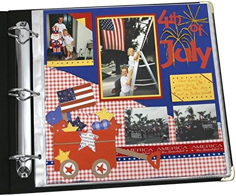 C-line 12 x 12 Inch 3 - Ring Post Bound Use Memory Book with Top - Load Page Protectors - Clear (Pack of 50)
