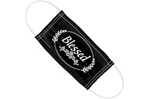 Christian Masks for Adults: Blessed Halo Black Face Covering