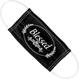 Popfunk Blessed Halo On Black 1-Ply Reusable Face Mask Covering with Adjustable Nose Wire, Unisex