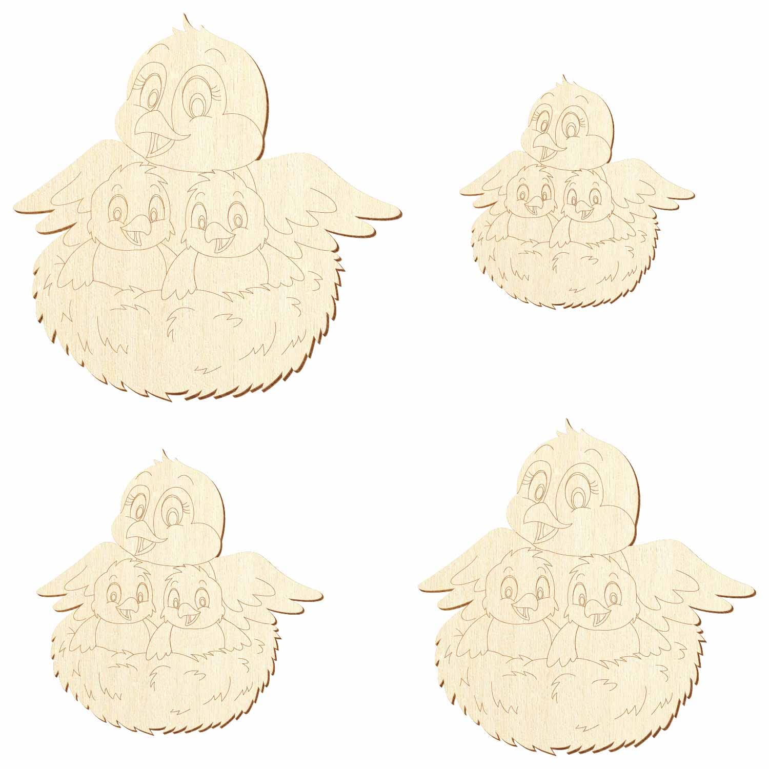 Nido de pájaro de madera, manualidades 5-50 cm, paquete con 100 unidades, ancho: 12 cm