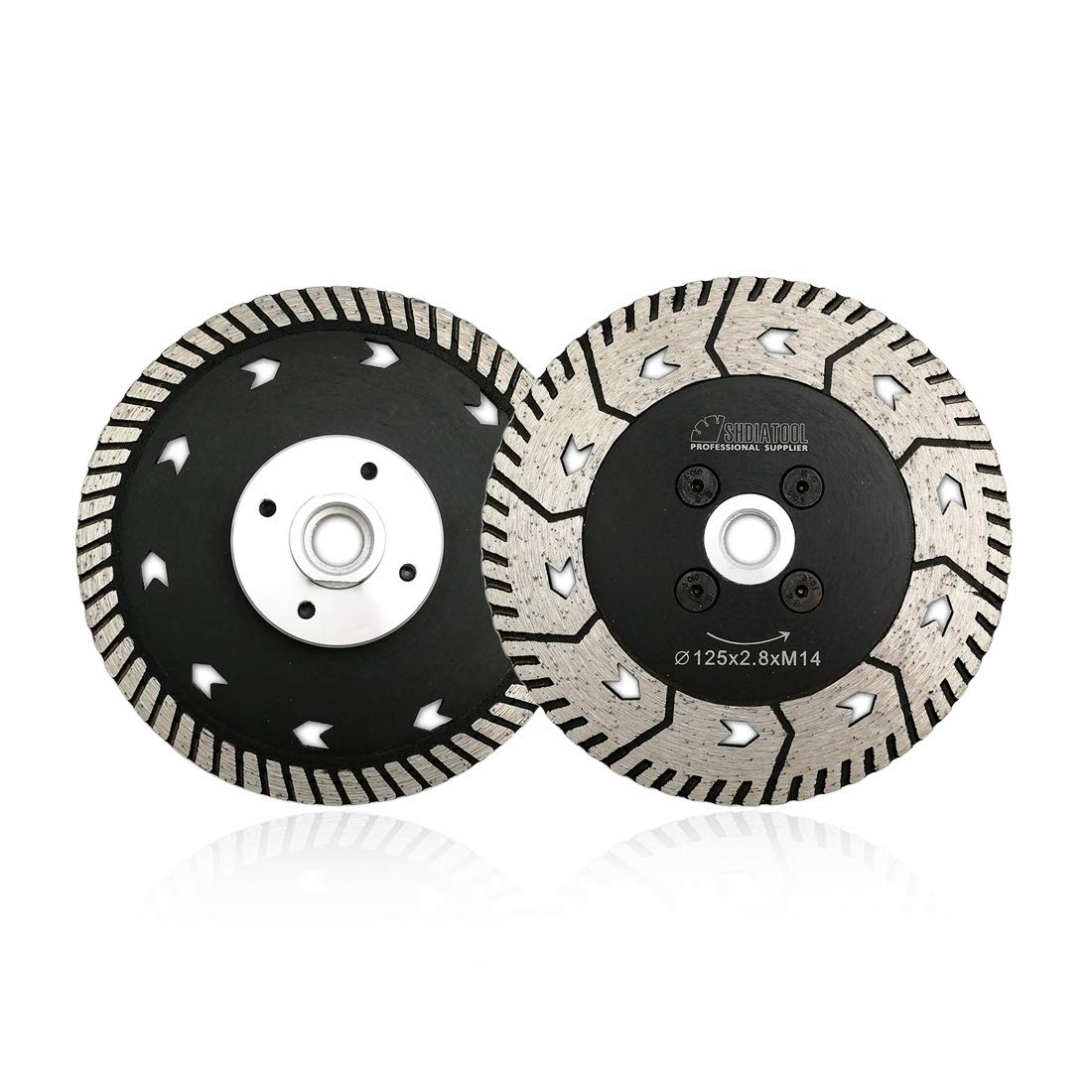 SHDIATOOL Disco Diamantato 2 Pezzi 125mm con Lama Doppia per Tagliare e Macinare Calcestruzzo Marmo Granito