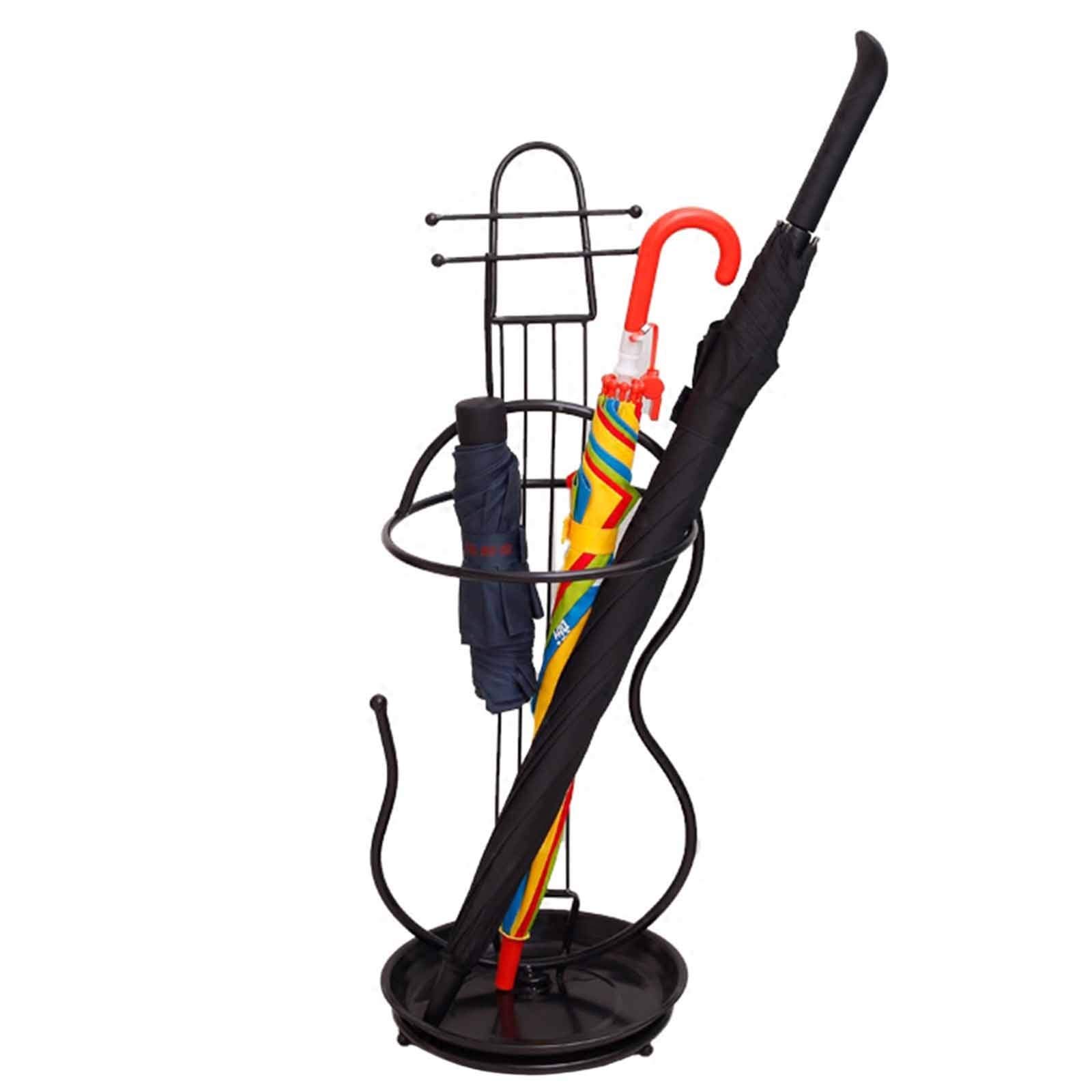 Porte-parapluie rétro en fer noir LUNEZY pour entrée