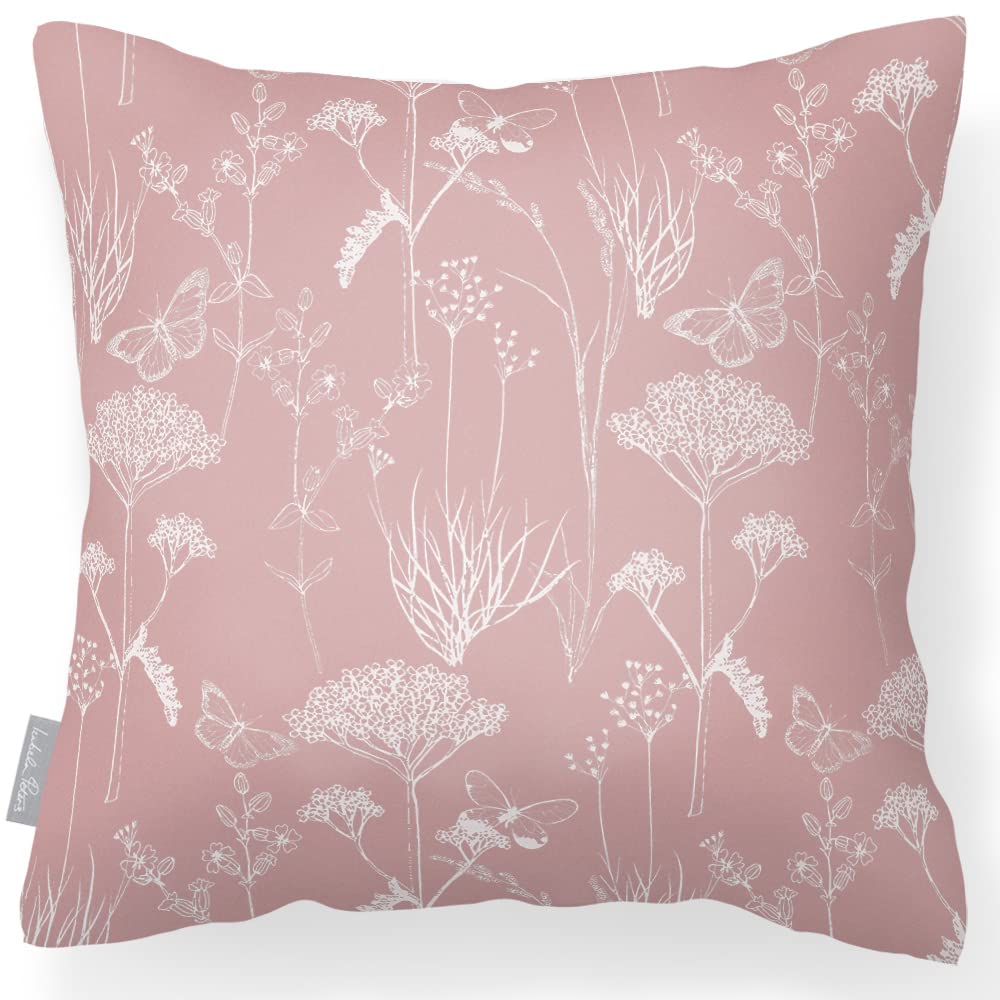 Izabela Peters Inby Field - Rosewater Pink Outdoor Cushions Waterproof, 43 Cm, Filled Outdoor Cushion, Garden Furniture Cushions, Outdoor Seat Cushions, Garden Chair Cushions