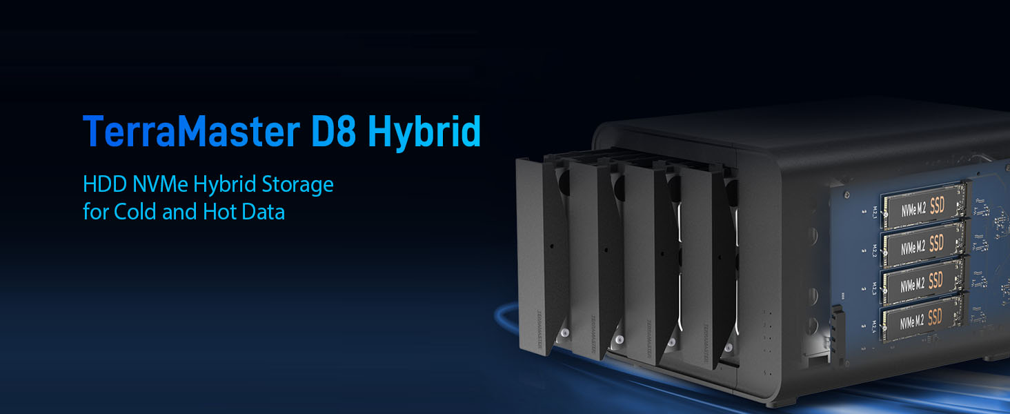 TERRAMASTER テラマスター D8 Hybrid Amazon.com: TERRAMASTER D8 Hybrid HDD NVMe Enclosure USB 3.2