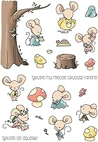 Vista 4 de Juego de sellos y troqueles de ratones y árboles para hacer tarjetas, sellos transparentes y troqueles de corte de metal para álbumes de recortes