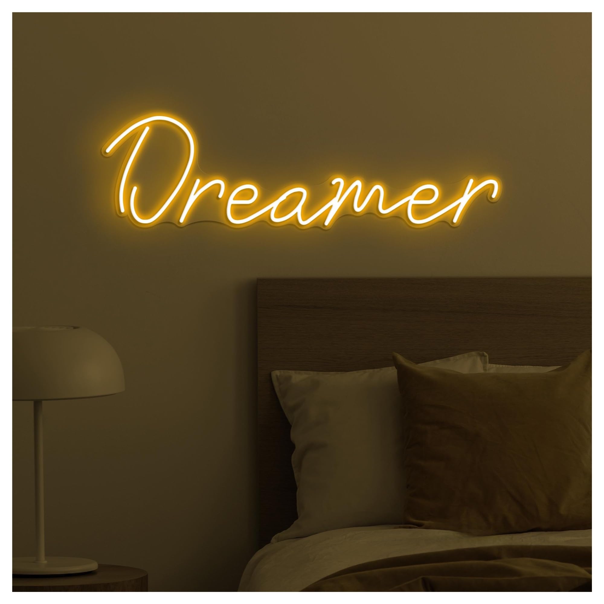 Décor Mural Lumière Enseigne Lumineuse Néon Dreamer Faite Main, Idéale Pour La Décoration Murale De Bureau, Luminosité Réglable, 47cm