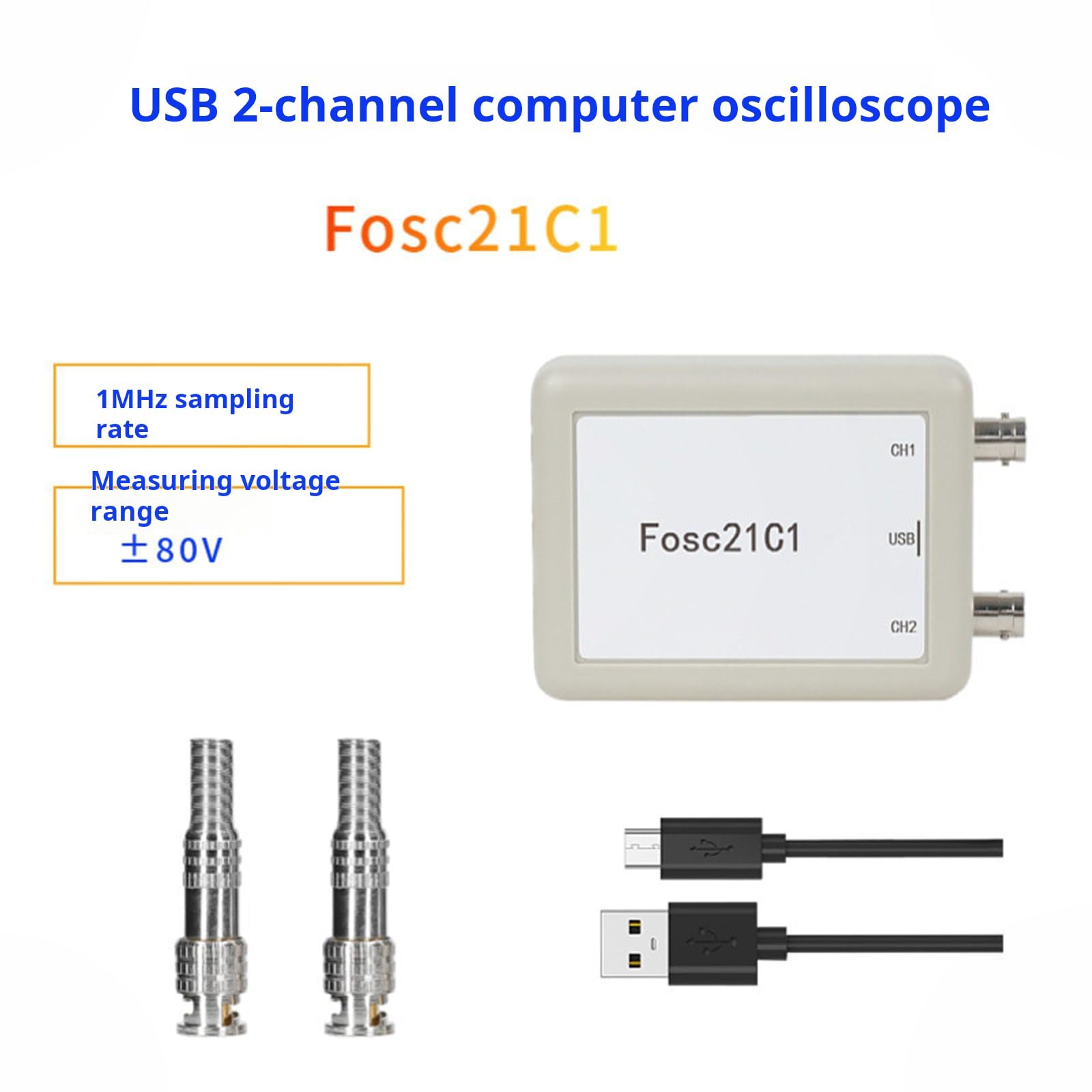 USB Oszilloskop 2-Kanal mit Differenzsignalanzeige