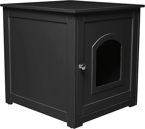 zoovilla Gabinete de arena para gatitos - Muebles ocultos de la caja de arena, negro para los gatos de la casa